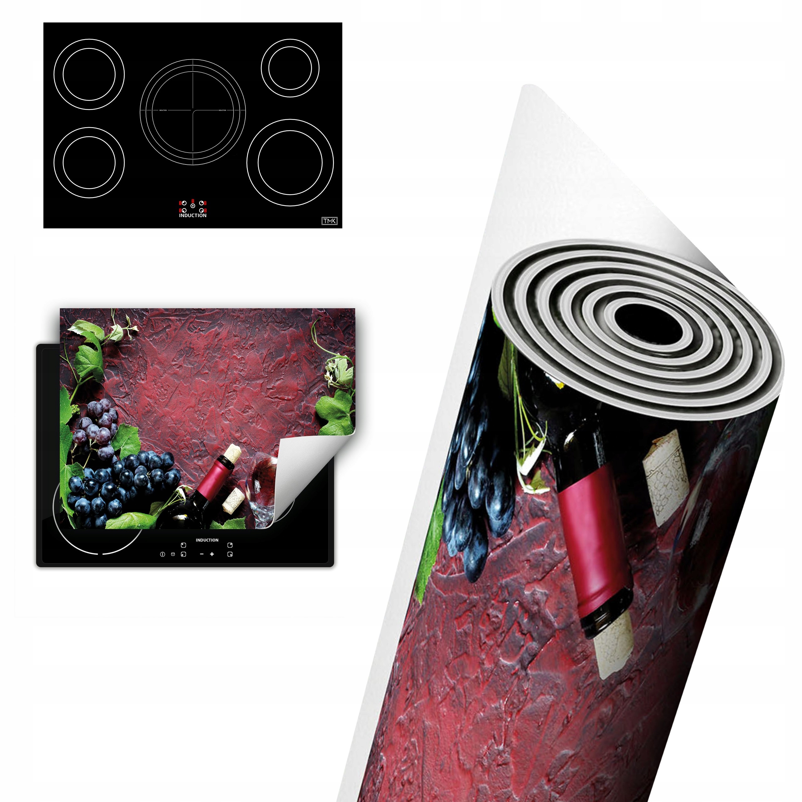 Vinylová Ochranná Deska Na Indukci 80x52 víno