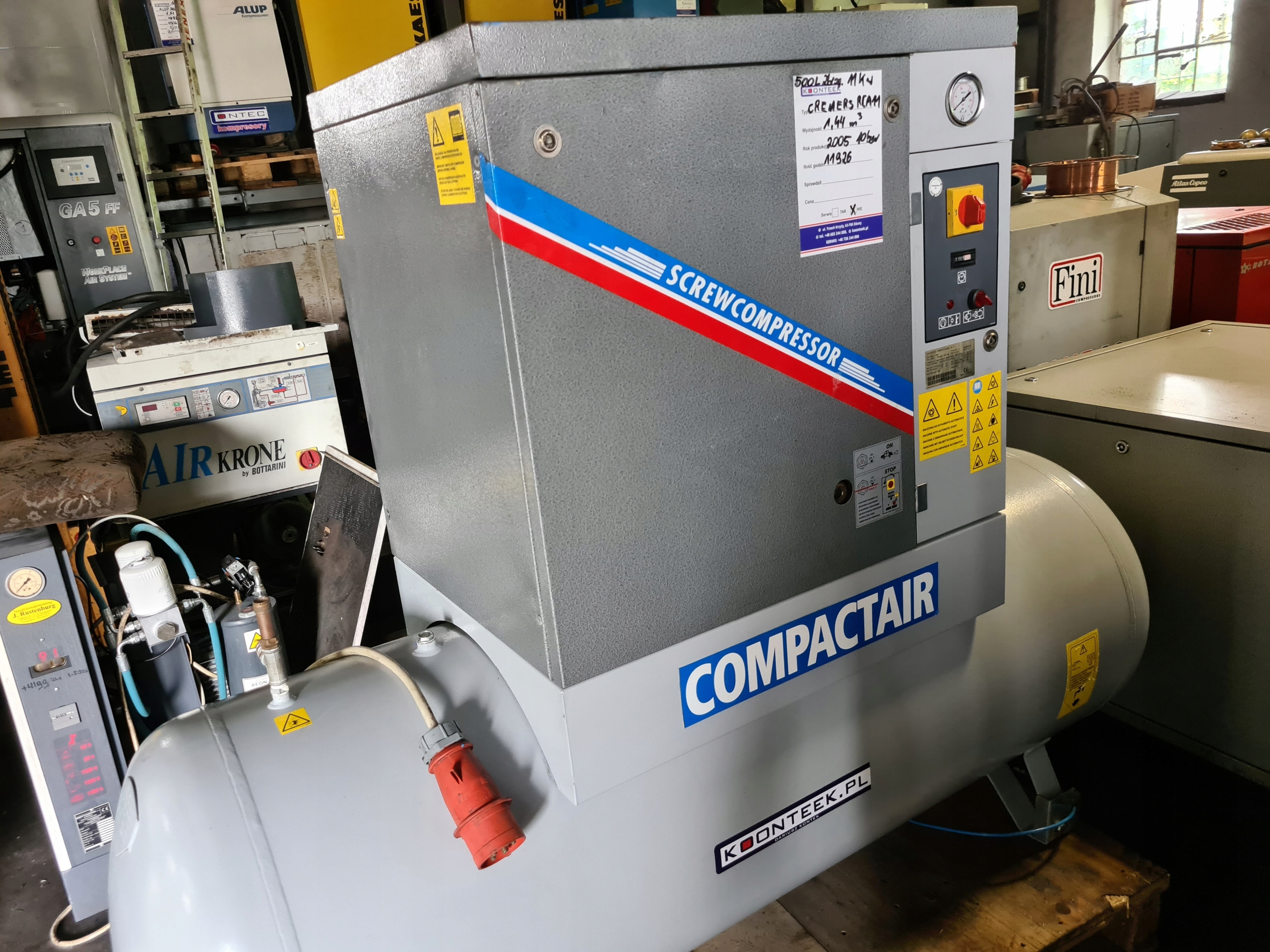 Kompresor śrubowy CREEMERS RCA 11, 11 kw Model RCA 11