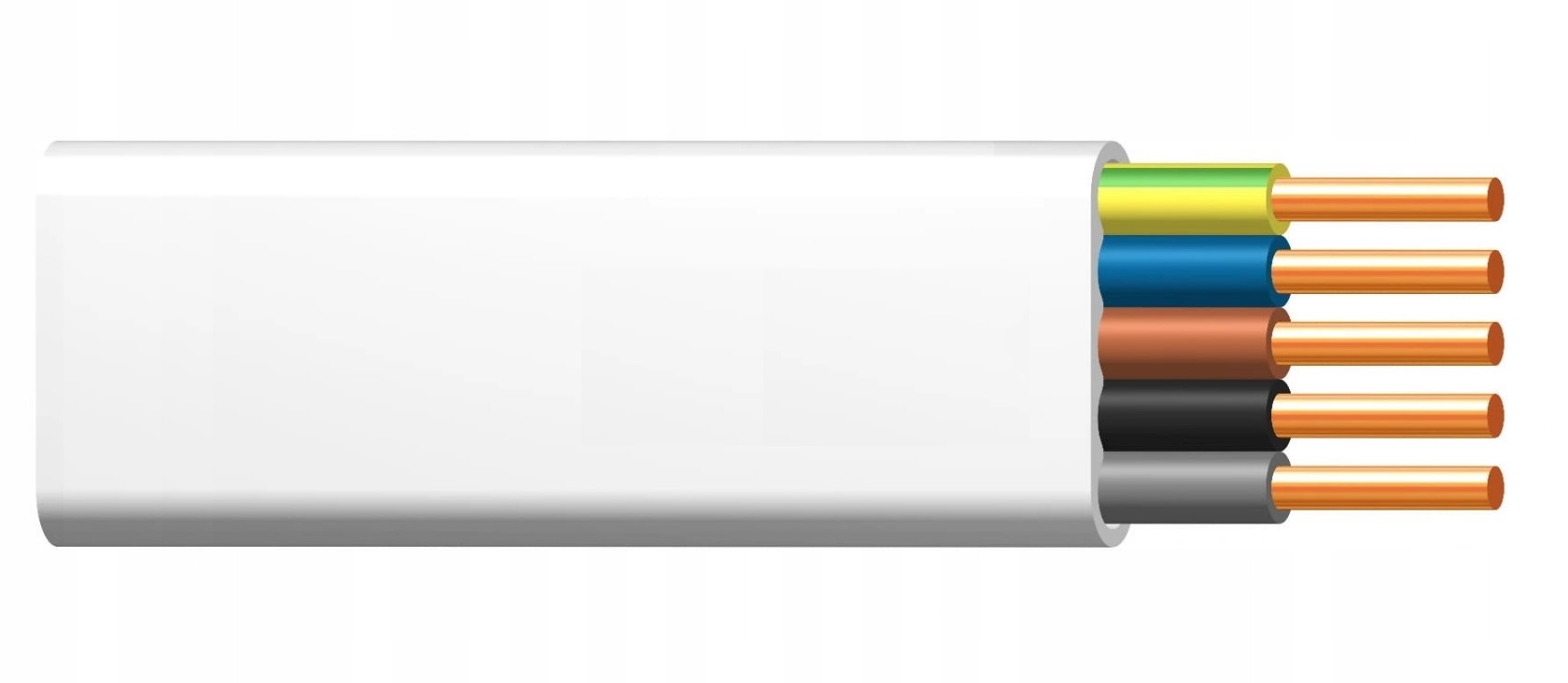 PRZEWÓD PŁASKI KABEL YDYp 5x2,5 750V CENA ZA 1 mb.