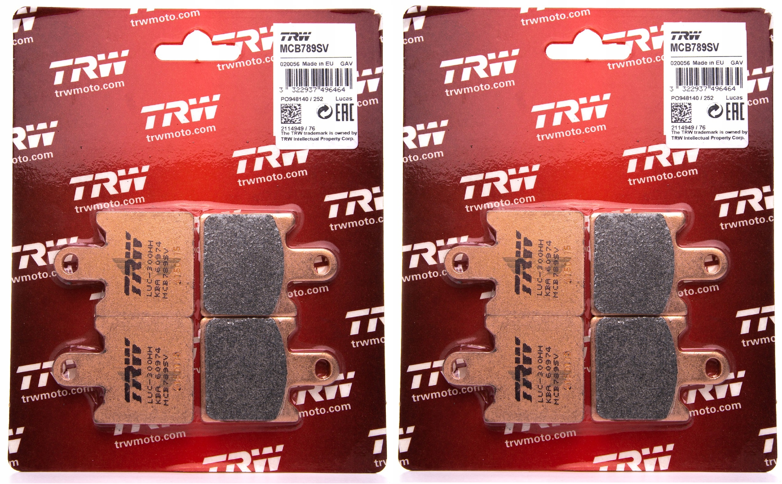 MCB789SV - ГАЛЬМІВНІ КОЛОДКИ TRW KAWASAKI ZX - 6R 2007-13 ПЕРЕДНІ