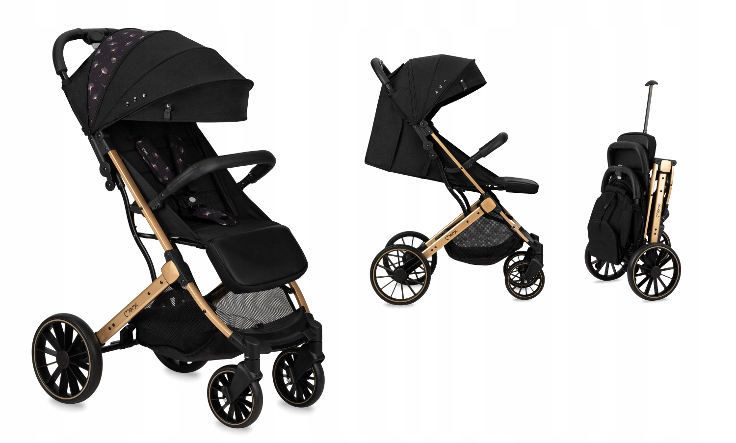 WÓZEK SPACEROWY - MoMi ESTELLE DAKAR CZARNY - DUŻE KOŁA ZESTAW AKCESORIÓW Kod producenta WOSP00020
