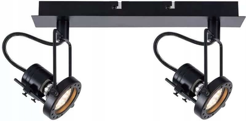 Lišta s nastavitelnými reflektory v loftovém stylu pro kuchyň Fiji, černá