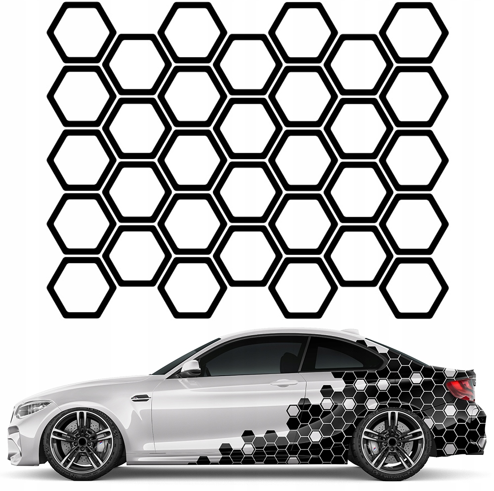 

Naklejka na auto Plaster Miodu Hexagon 32szt 8x9