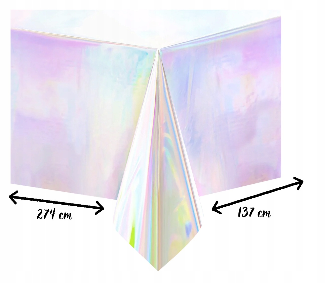 Obrus opalizujący srebrny 137x274cm Na Roczek