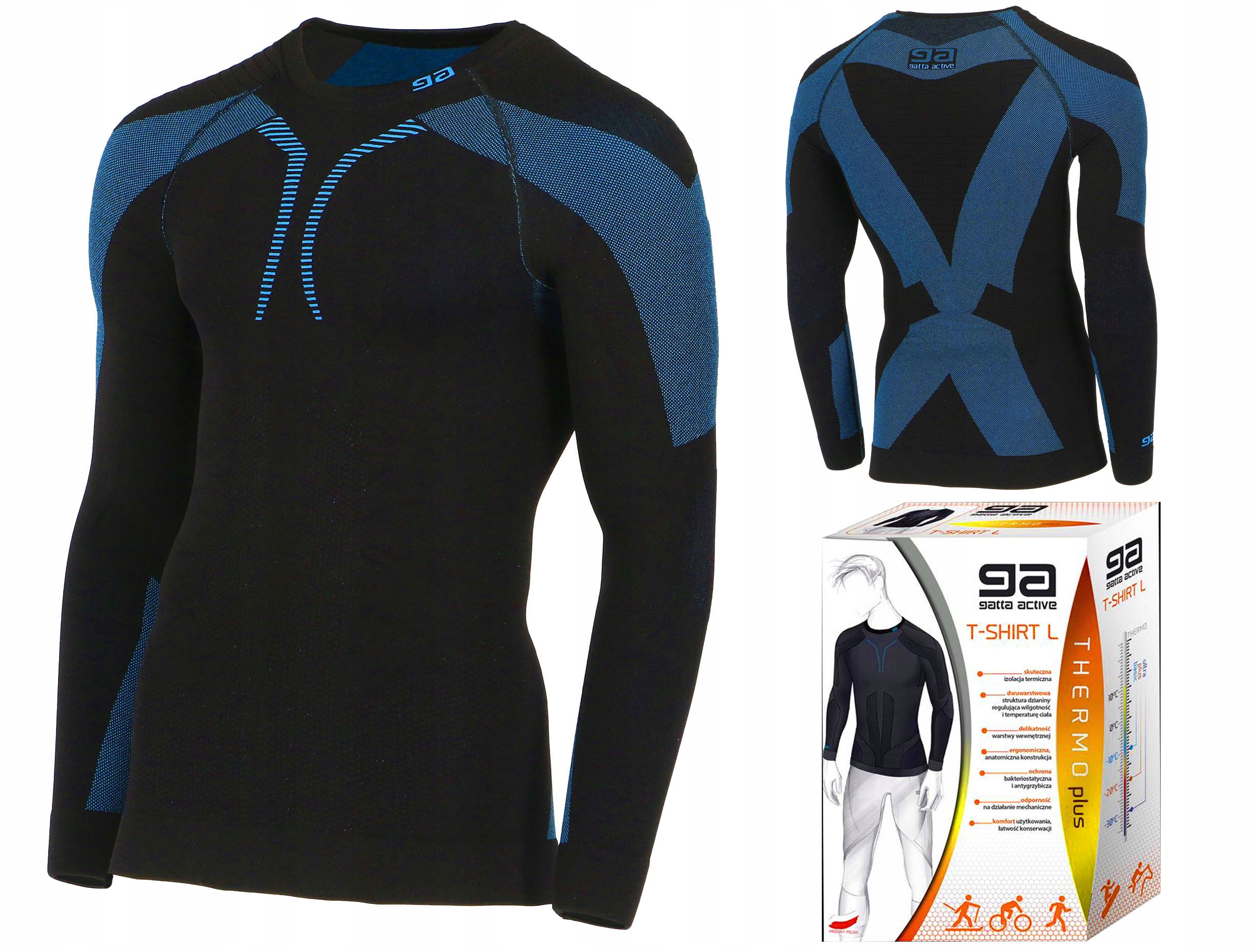 Pánské termoaktivní tričko Gatta Active Thermo Plus černá/granátová XL