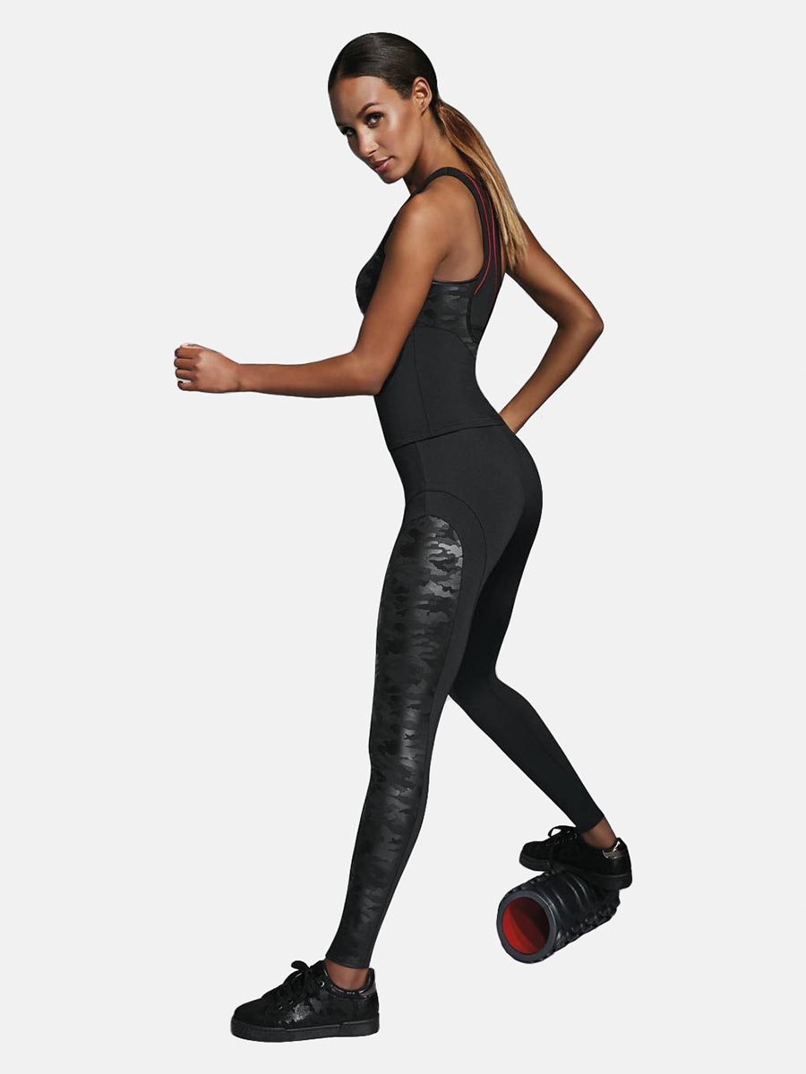Damskie legginsy sportowe modelujące czarne Bas Bleu, r. S