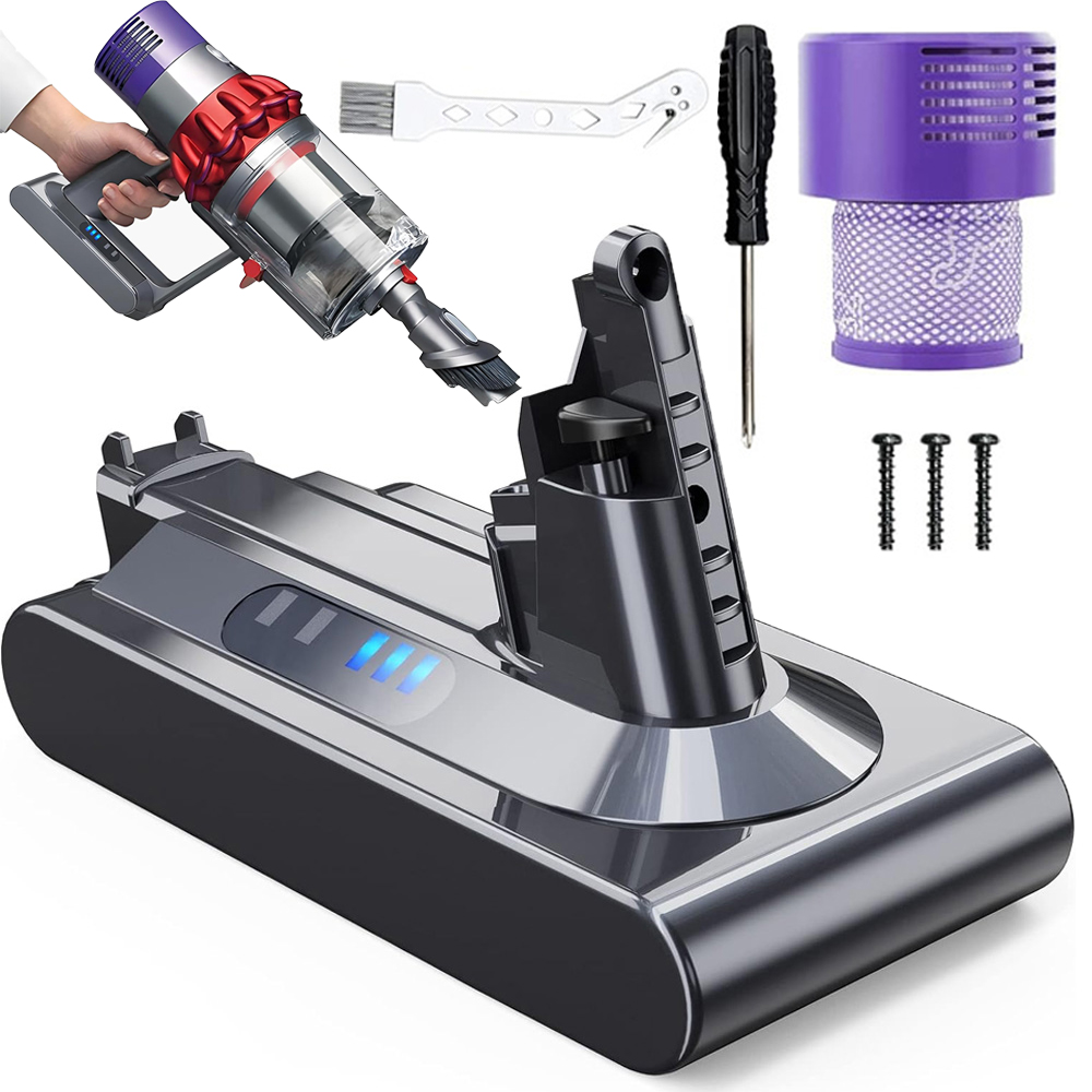 Akumulátor Pro Vysavač V10 Fluffy 6000 Mah 25,2 V, Černý