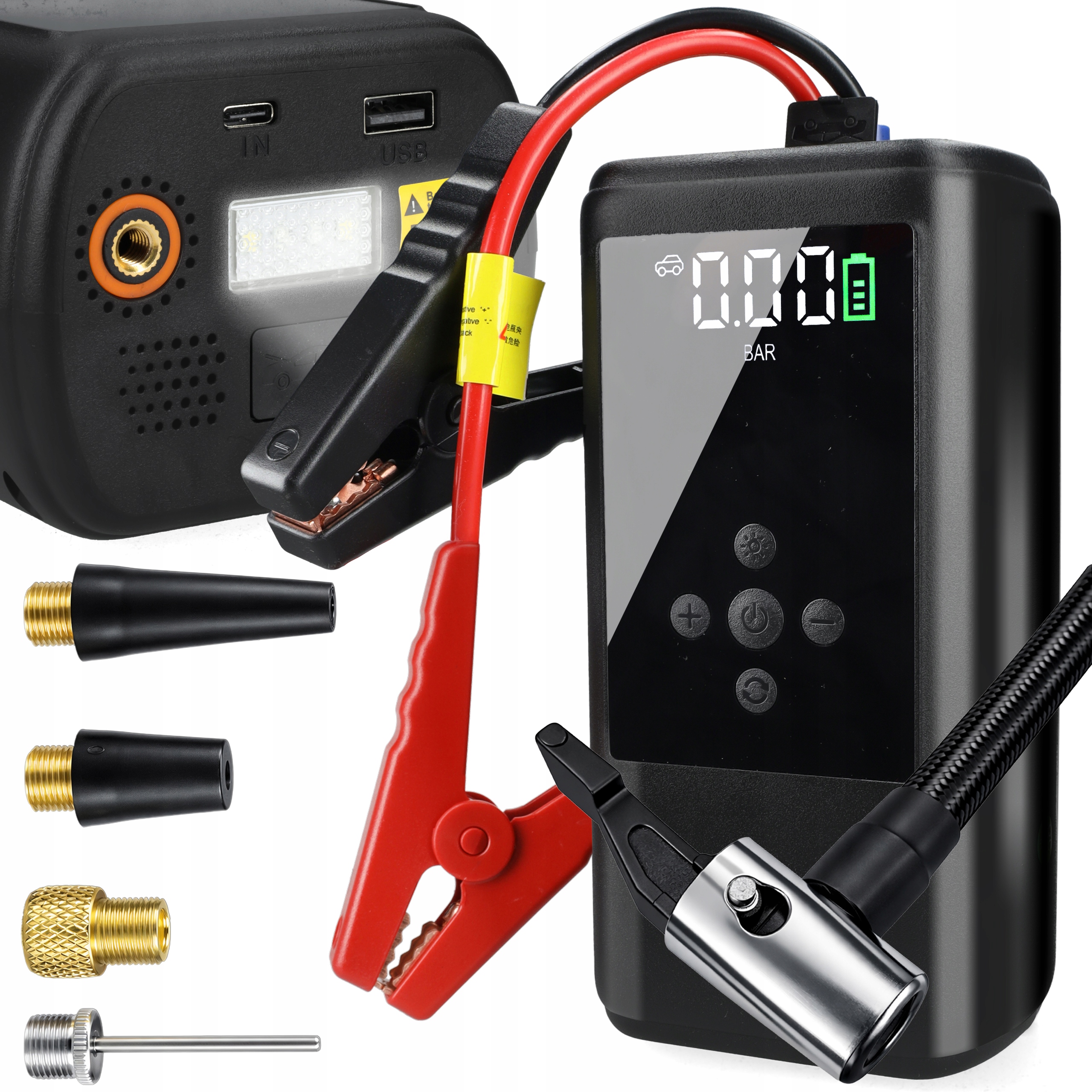 Silný Startér Jump Starter Booster typu All in One Kompresor Powerbank