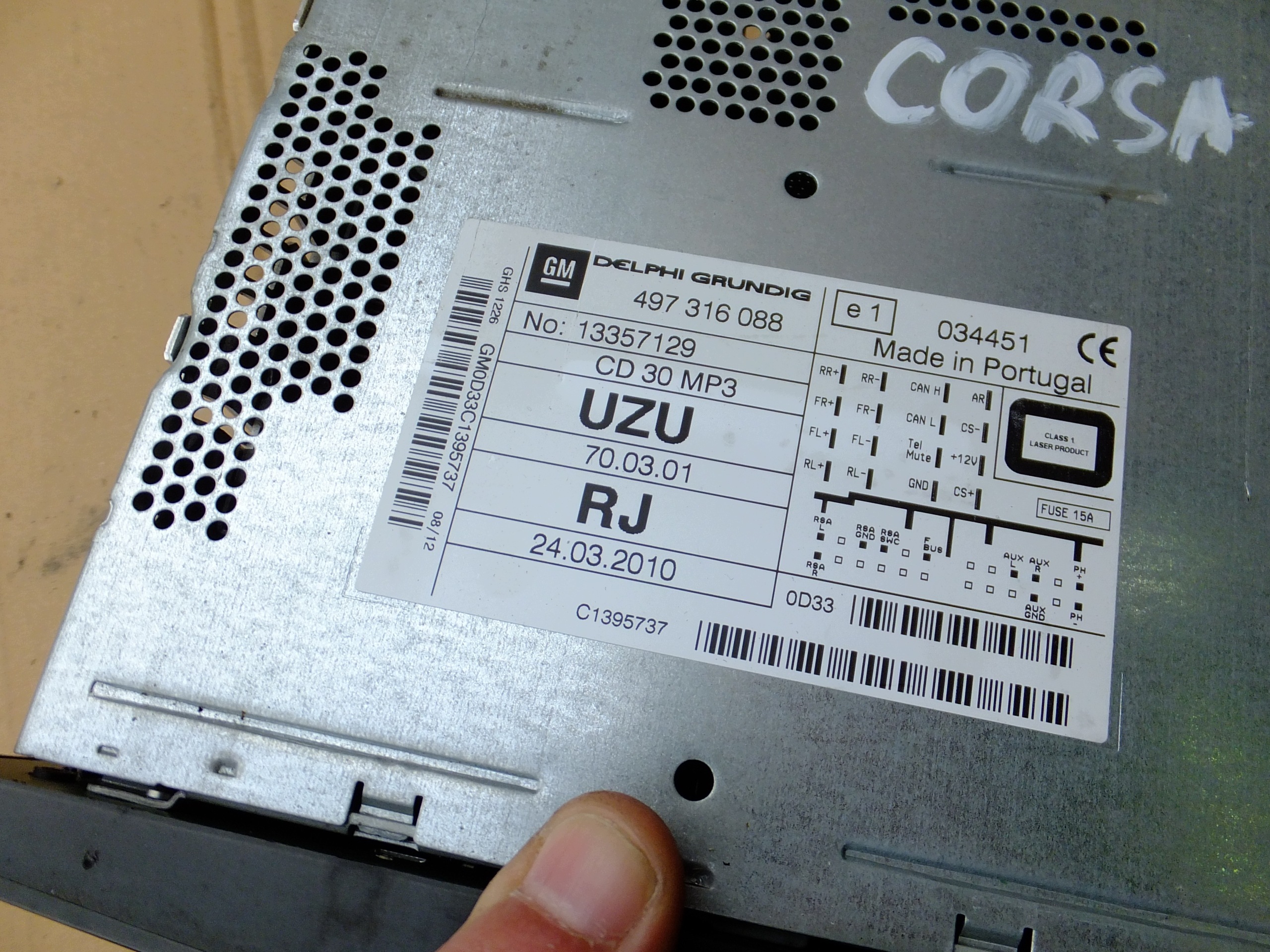 radio cd mp3 opel corsa d 13357129