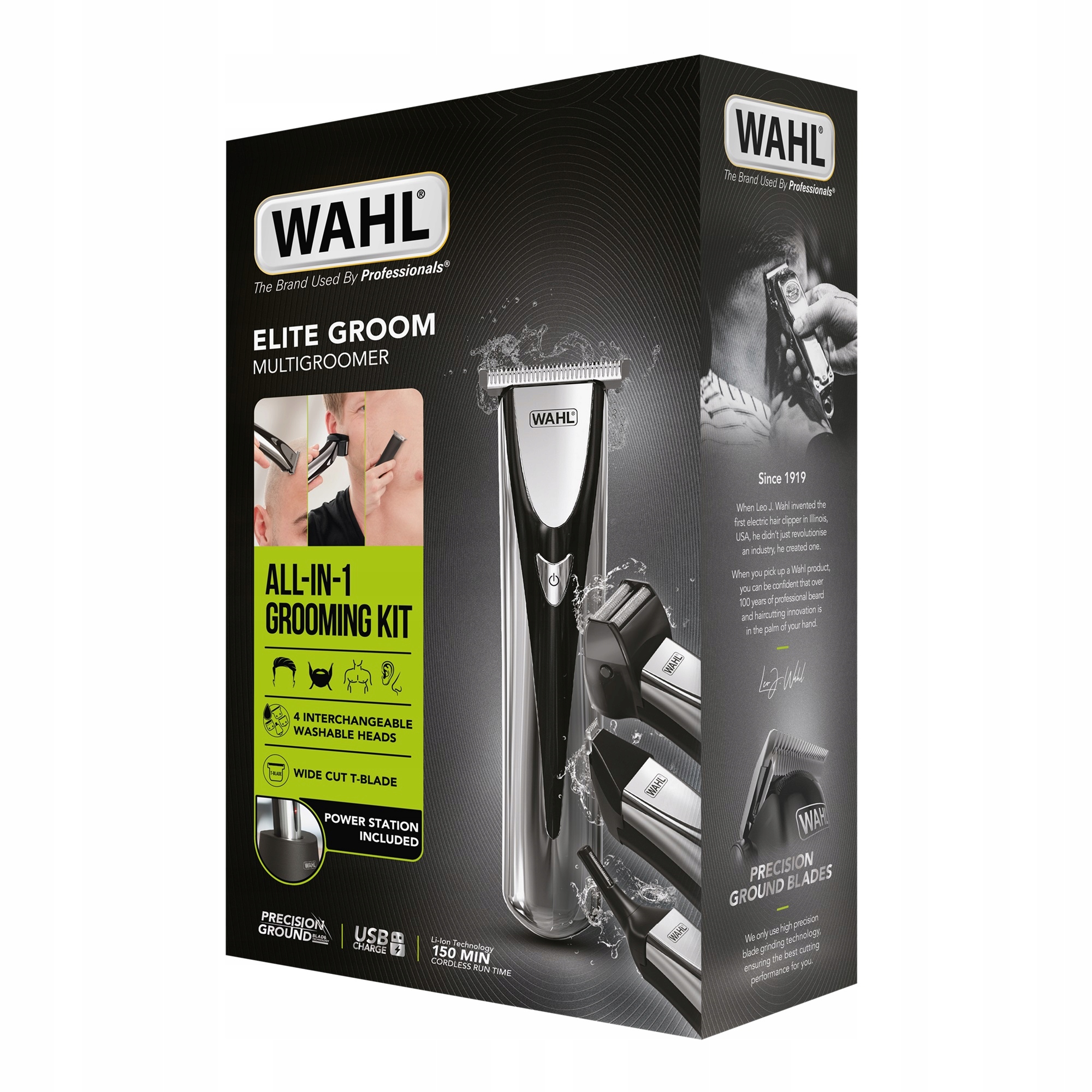 Trymer bezprzewodowy Wahl Elite Groom Multigroomer srebrno-czarny