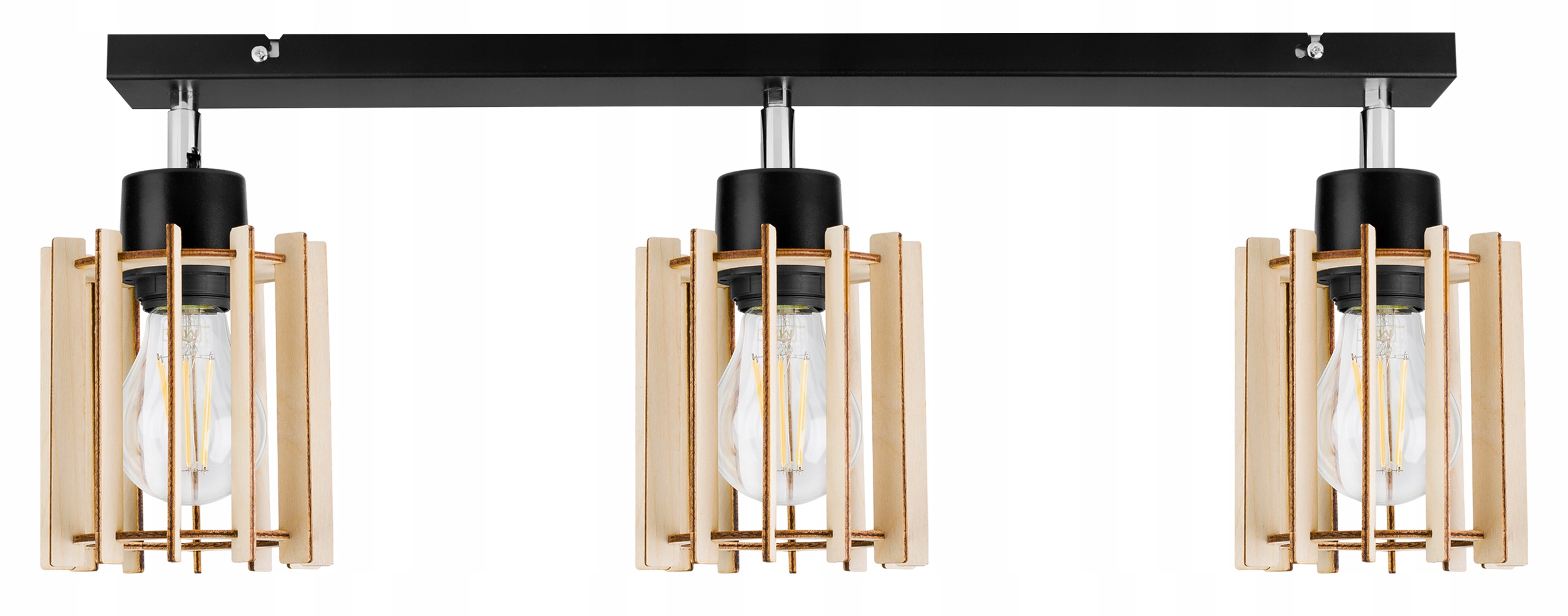 Závěsné Stropní Svítidlo S Trojitým Dřevěným Lustrem, Moderní Boho Led