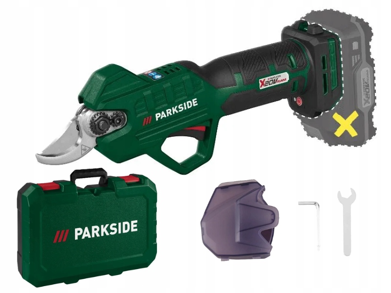 Akumulatorowy Sekator Ogrodowy Nożyce Do Gałęzi Bezprzewodowe Parkside 20V