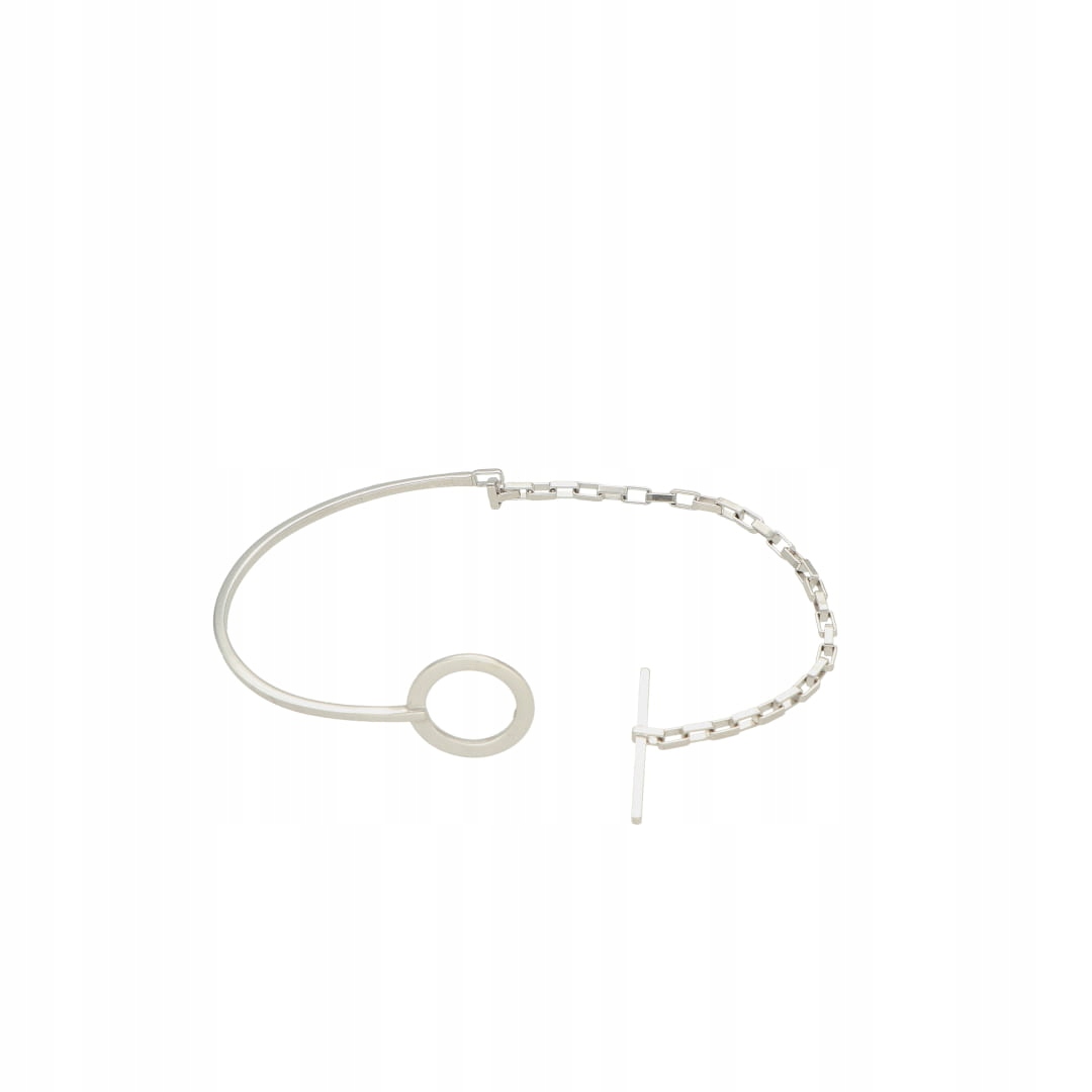 Polotuhý náramek s paličkou stříbro