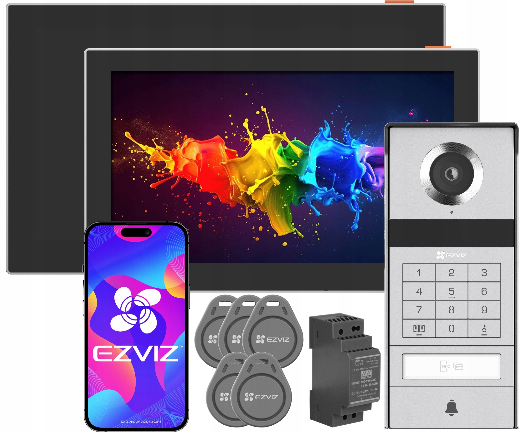 Videovrátnik Ezviz TP9 Pro Šifrovač Čítačka Kľúčenky 2-žilový Monitor SD7