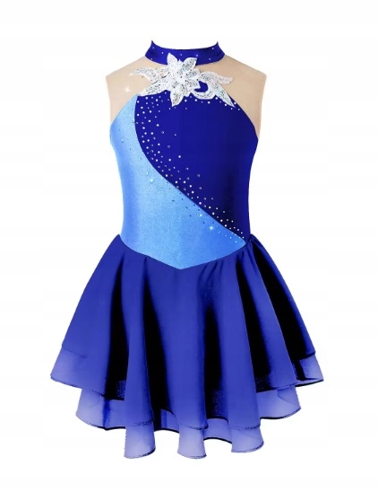 Šaty Body Balet Bruslení Gymnastika Modrá 134/140