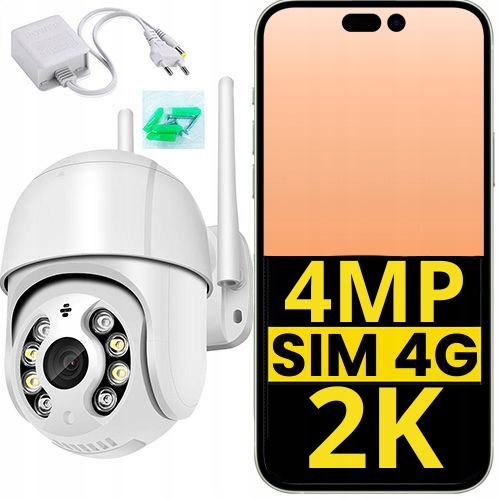 Kamera Smart Icsee vonkajšia biela otočná na Sim kartu 4G 2K 4Mp