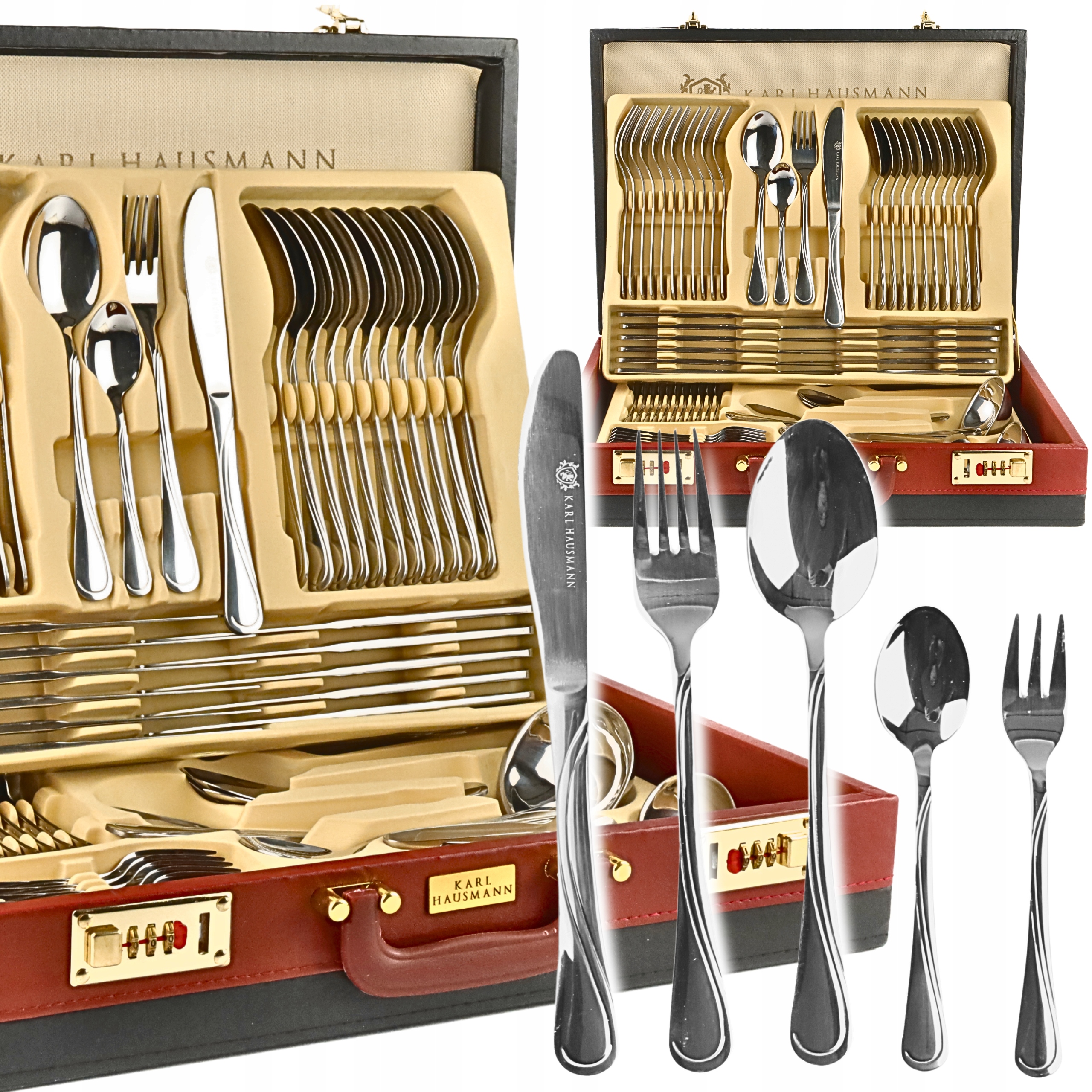 Komplet Příborů Kufr Sada Příborů Nina 72EL Pro 12 Osob Karl Hausmann