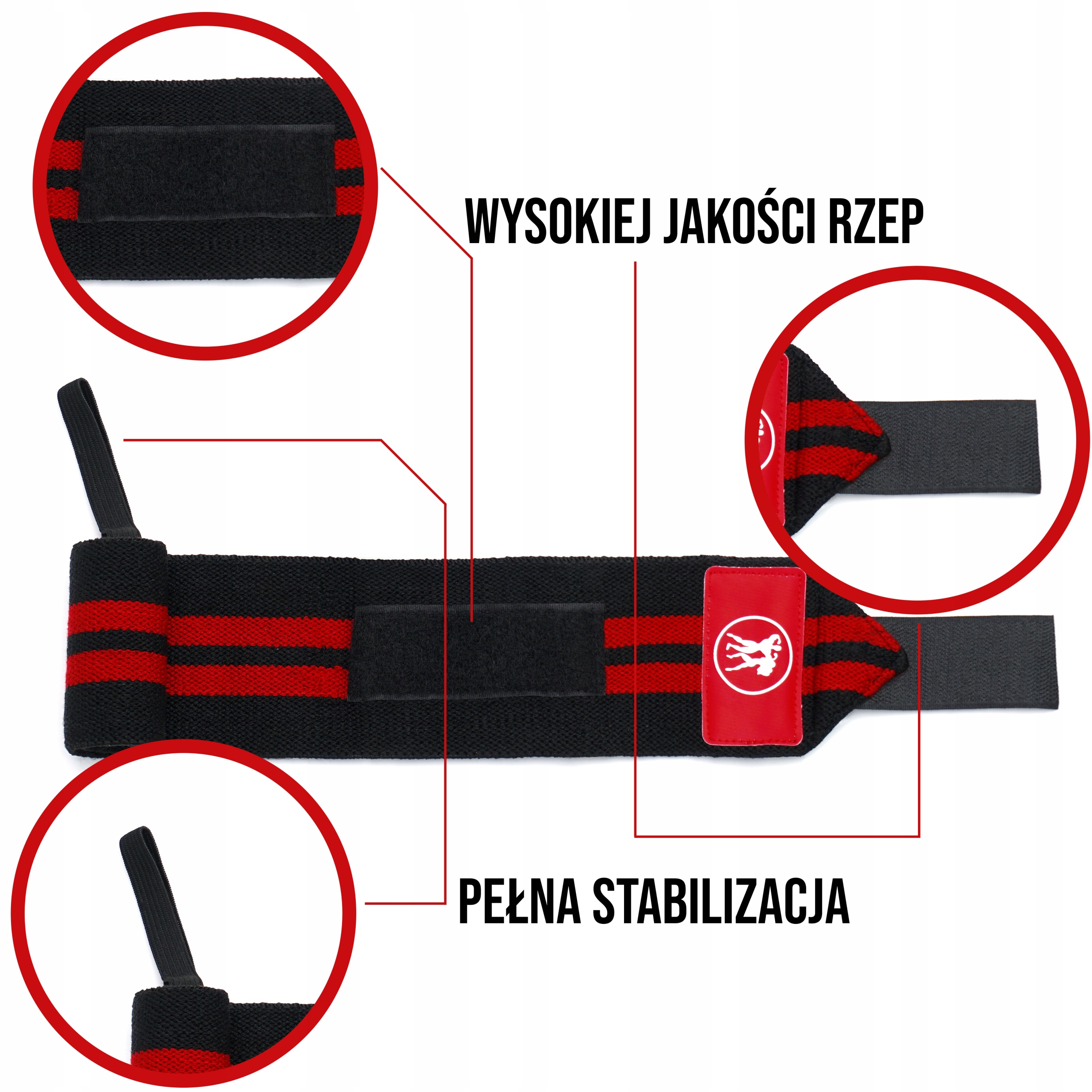 HERKULES WRIST WRAP USZTYWNIACZE PASKI NA RZEP STABILIZATOR NADGARSTKÓW Rozmiar niestandardowy
