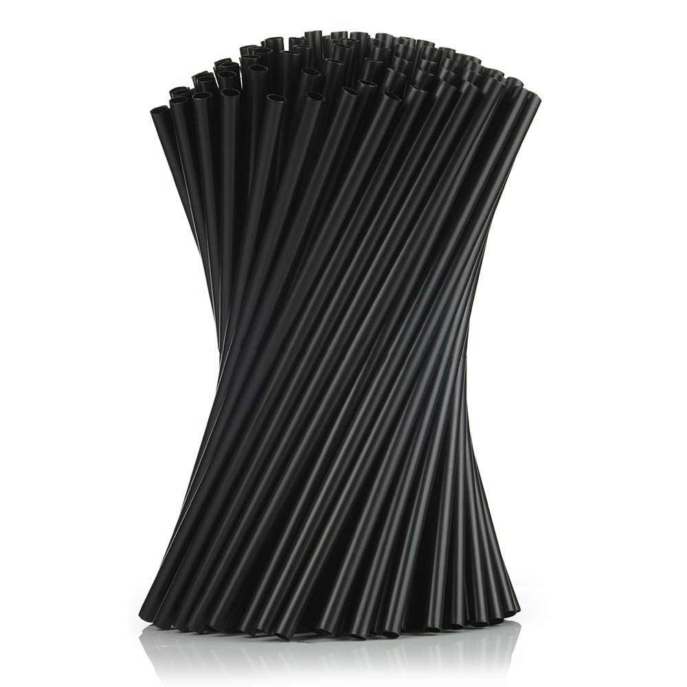 GRUBE SŁOMKI RURKI PLASTIKOWE DO PICIA x500 CZARNE Materiał plastik
