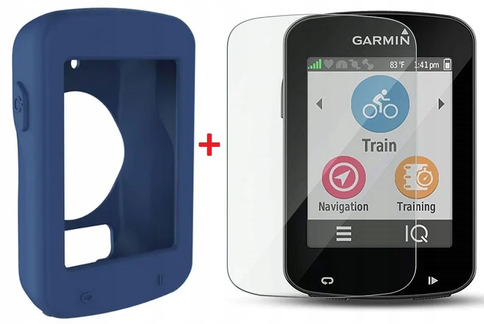 Etui Silikonowe Szkło Hartowane 9H do Garmin Gps Edge 820 Granatowe