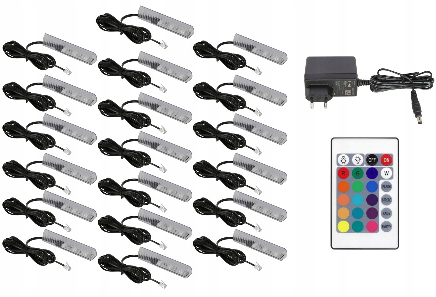 19 x Rgb Led klipy pro polic skel a klip Komplet