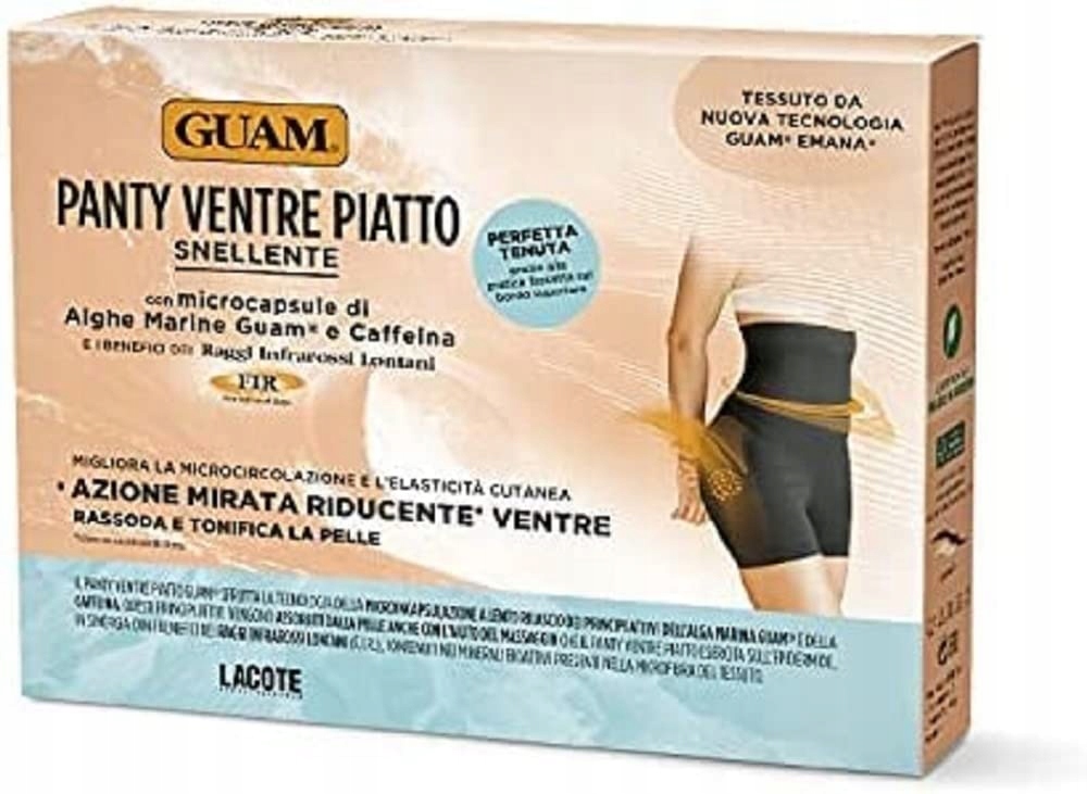 Panty Guam Ventre černé mikrokapsle Xs/s řasy káva