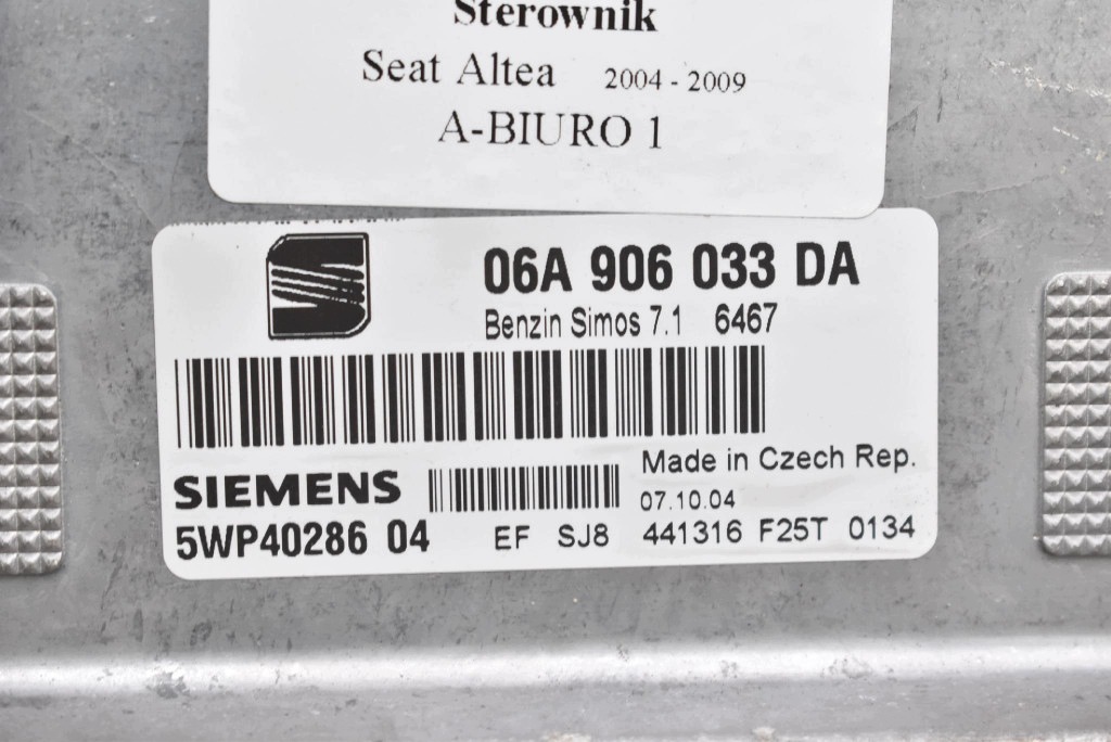control unit computer of the engine 06A906033DA SEAT ALTEA 1.6 8V 102 KM 04-09