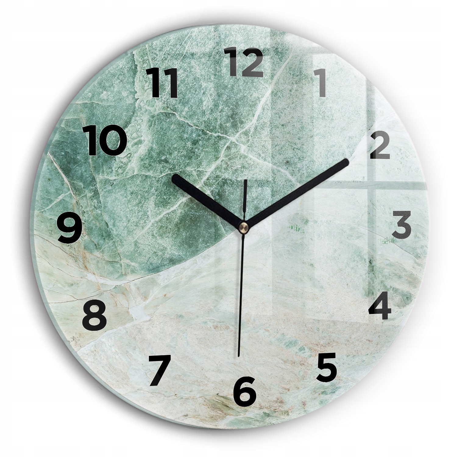 Kulatý skleněný nástěnný hodinový stroj s potiskem S Potiskem Kámen Textura fi30 cm