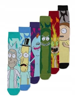 Ponožky pro mládež Sada 6 párů Rick and Morty Casual Crew Dlouhé