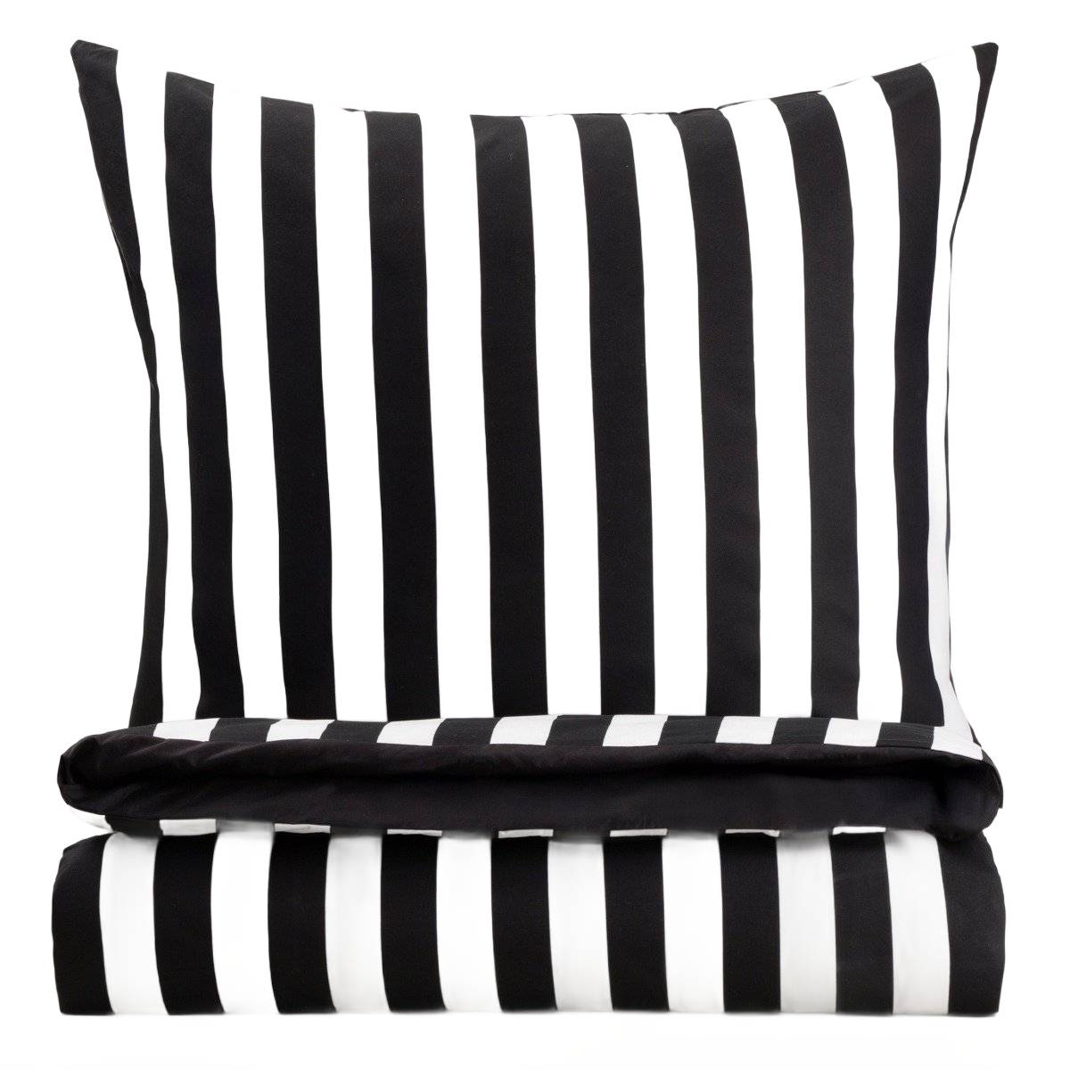 Pościel Rayas z mikrofibry w czarno-białe pasy 160x200 2*70x80 cm Homla