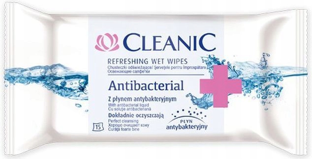 

Cleanic Chusteczki Antybakteryjne Odświeżające 15