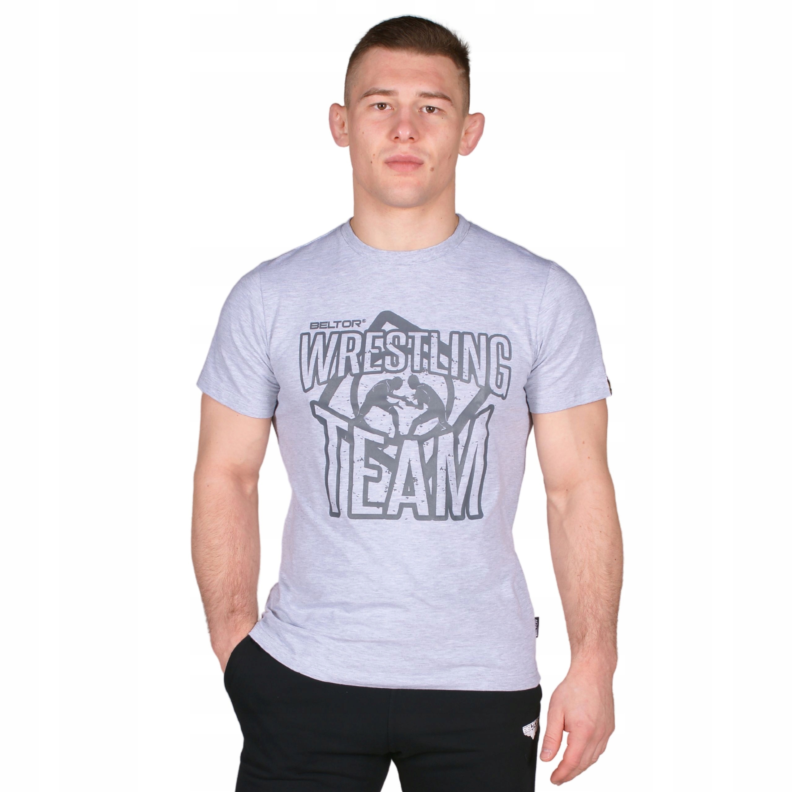 Beltor Koszulka Treningowa T-shirt Wrestling Team 01 Szara Rozmiar XXL