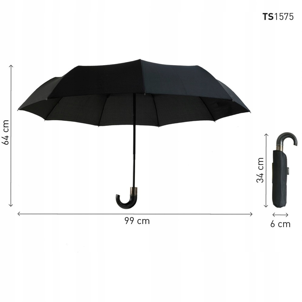 Stylový automatický skládací pánský deštník 104 cm Tiross TS1575