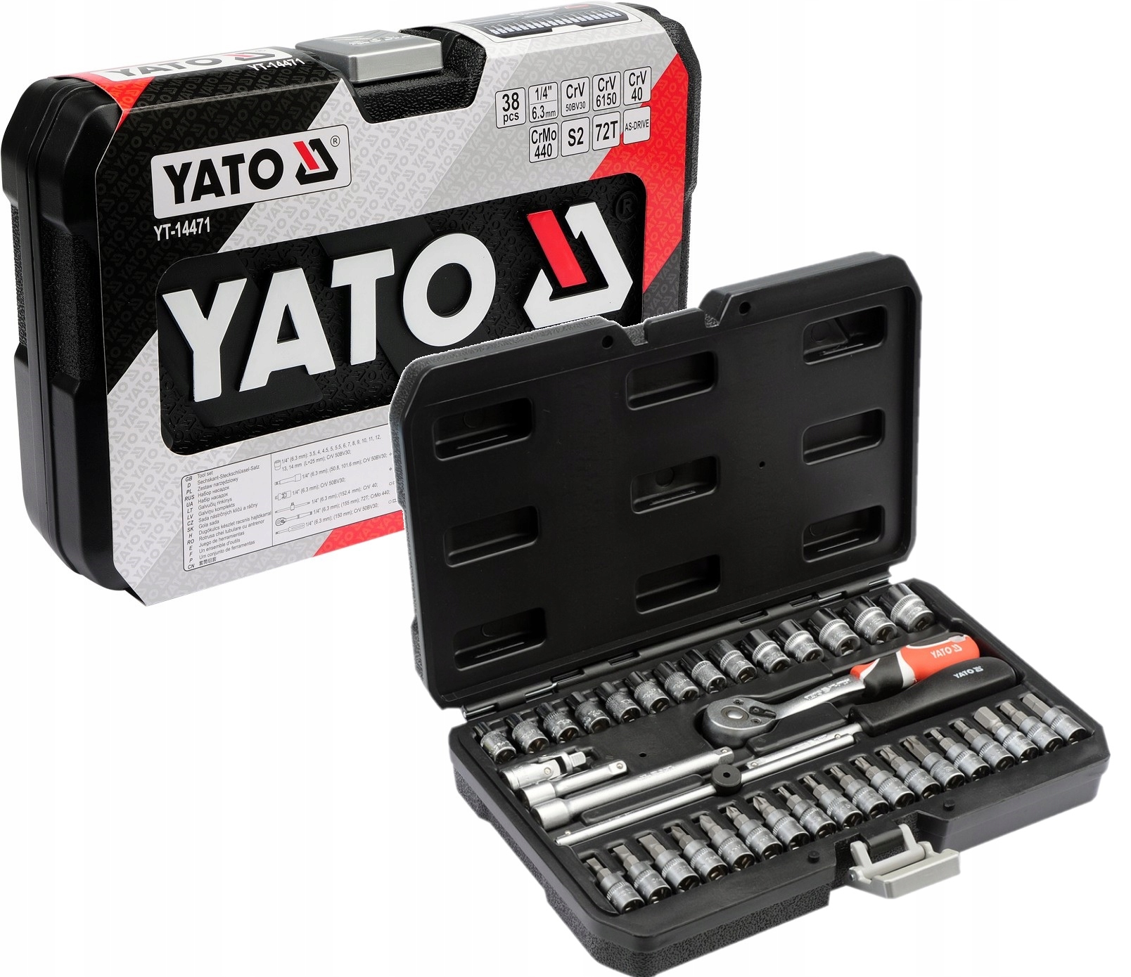 ZESTAW KLUCZY NASADOWYCH TORX HEX 1/4 YT-14471 5906083144714