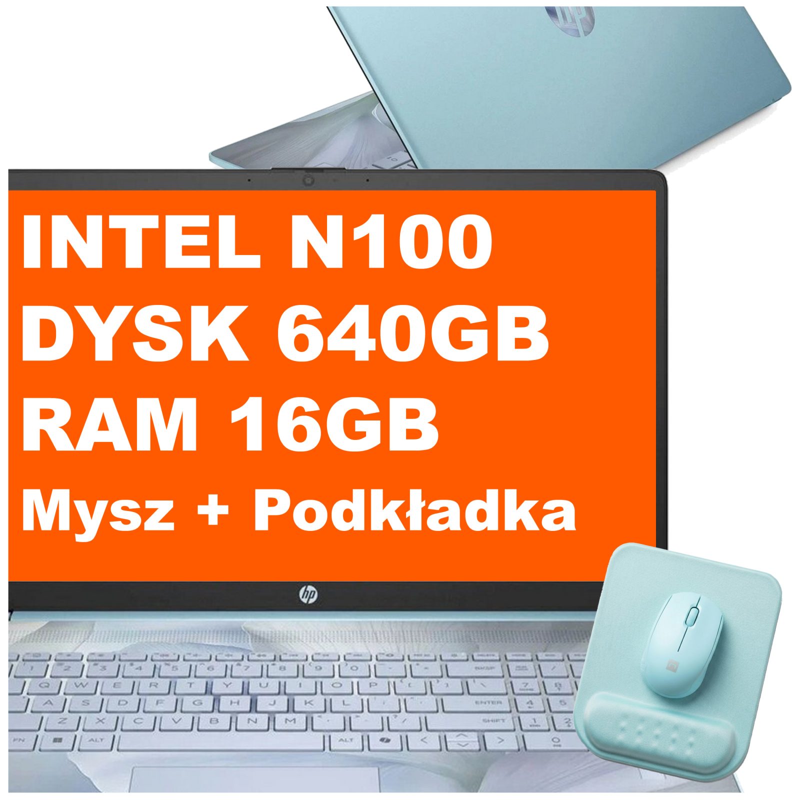 Laptop Hp 17-cn N100 16GB 640GB Intel Uhd Hd+ W11 Mysz Podkładka Niebieski