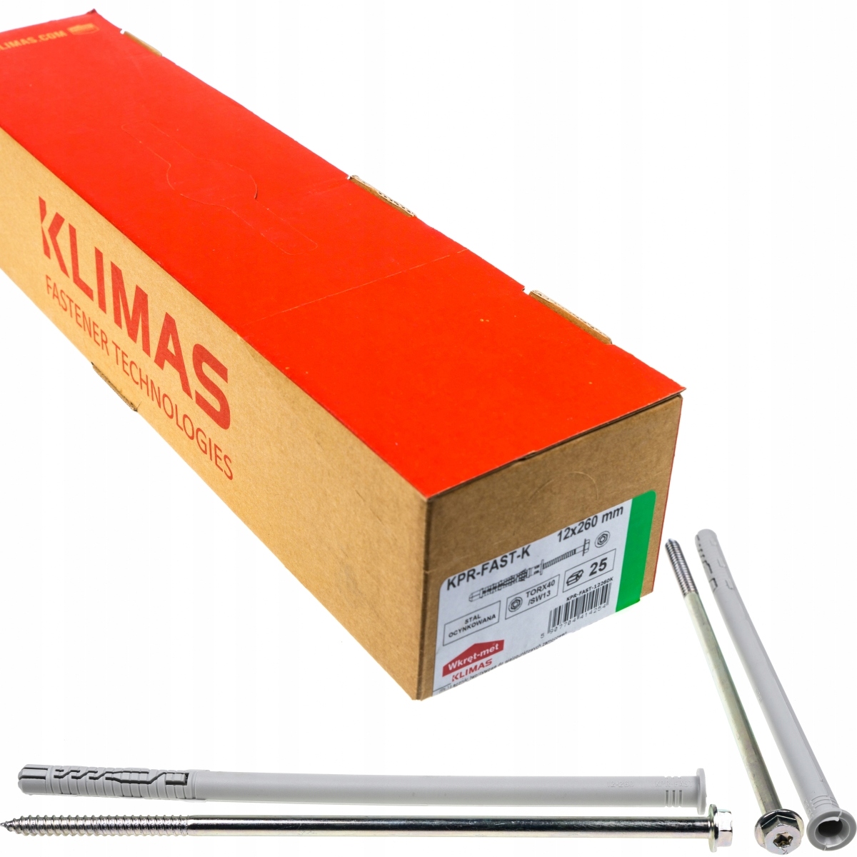 

Kołek ramowy rozporowy 12x260 Klucz+tx torx 25szt