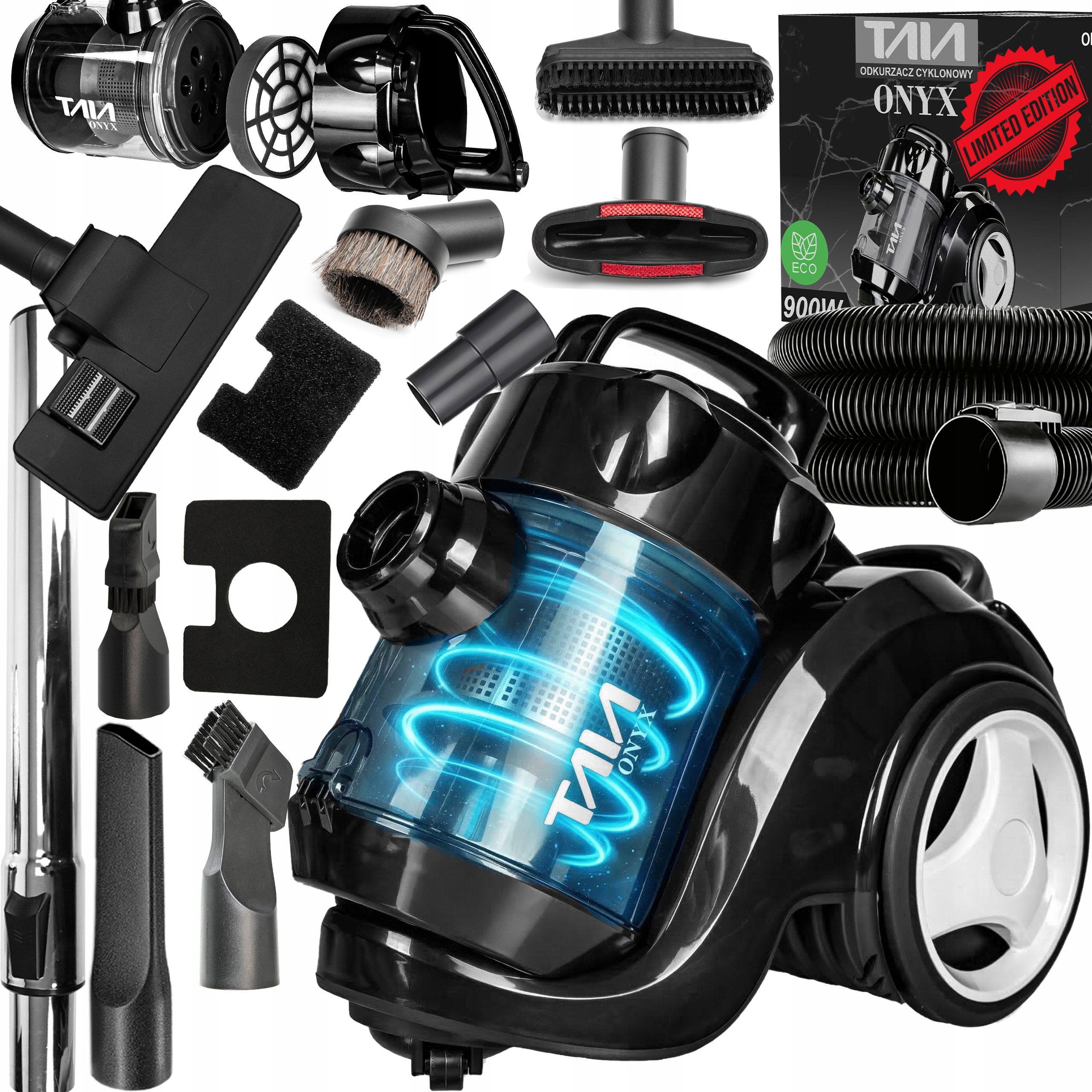 Odkurzacz Cyklonowy Bezworkowy Hepa Zbiornik 3L Limited Edition Onyx Turbo