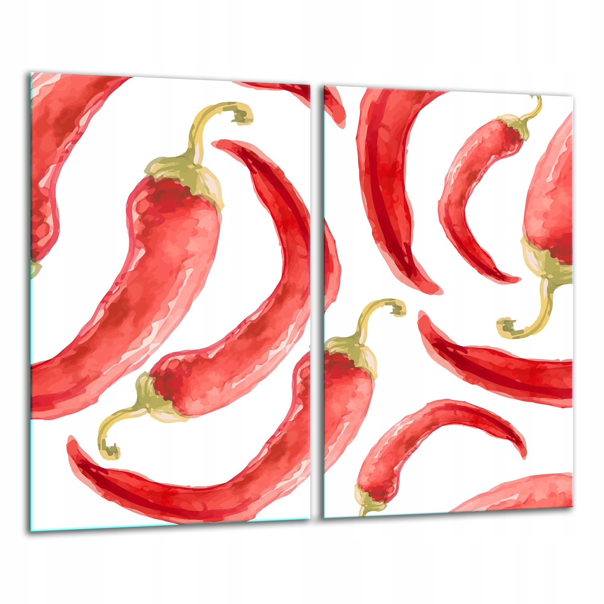 Skleněná Krájecí Deska 2x 30x52 Paprika Tvrzené Sklo Kuchyně 7v1