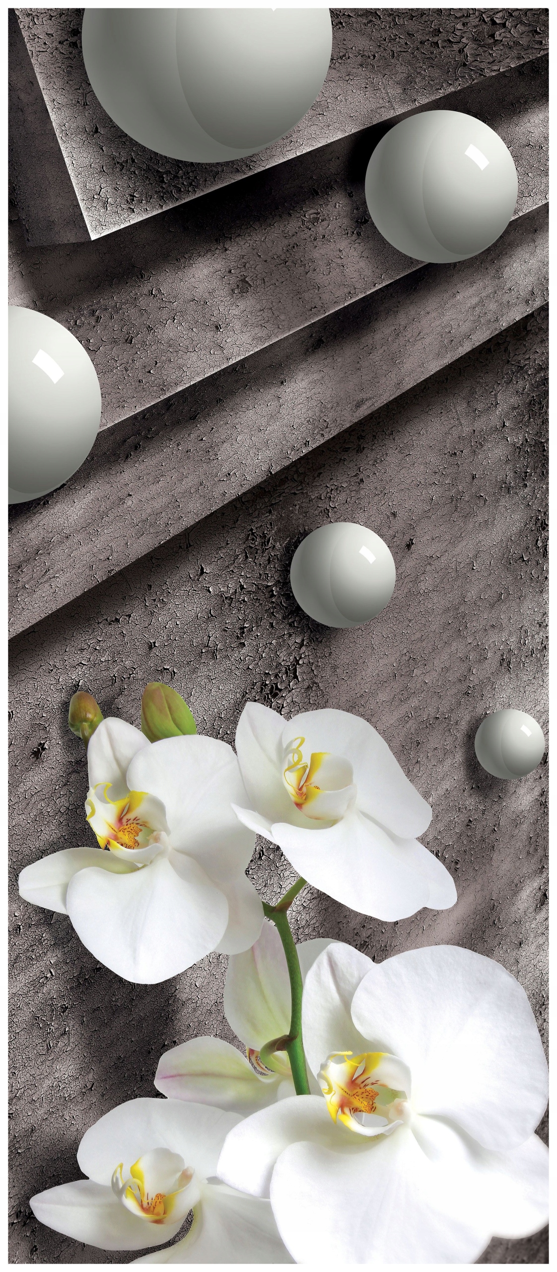 Samolepka Tapeta Orchidej geometrie abstrakce modernost šedá 91x211
