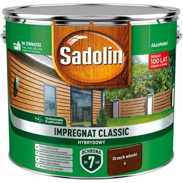 Impregnat do drewna Sadolin Classic hybrydowy Orzech włoski 9L