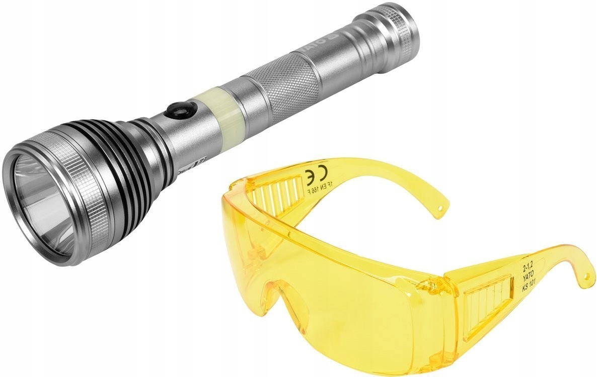 Zestaw Latarka Uv Akumulatorowa Do Diagnozowania Klimatyzacji Usb Okulary