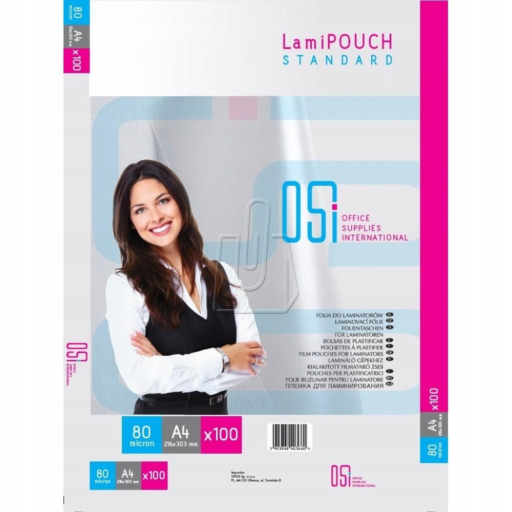 

Folia laminacyjna A4 80mic 100 sztuk Opus FN52