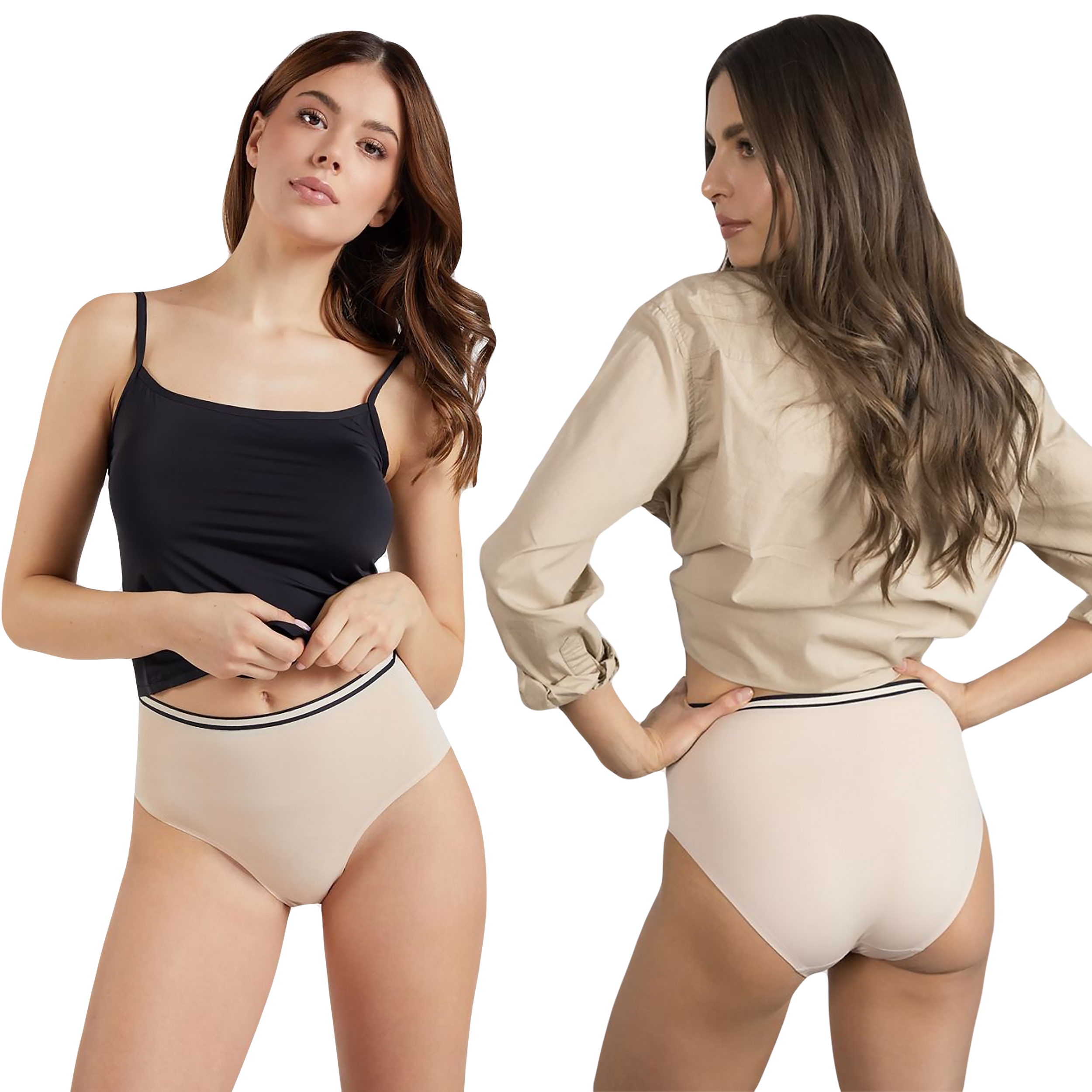 

Figi majtki damskie Julimex Duo Maxi, beżowe, L