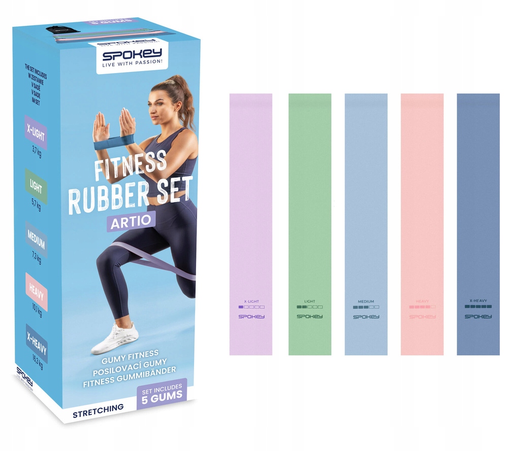Zestaw 5 Gum Taśm Do Ćwiczeń Fitness Treningu Crossfit Mini Band Artio