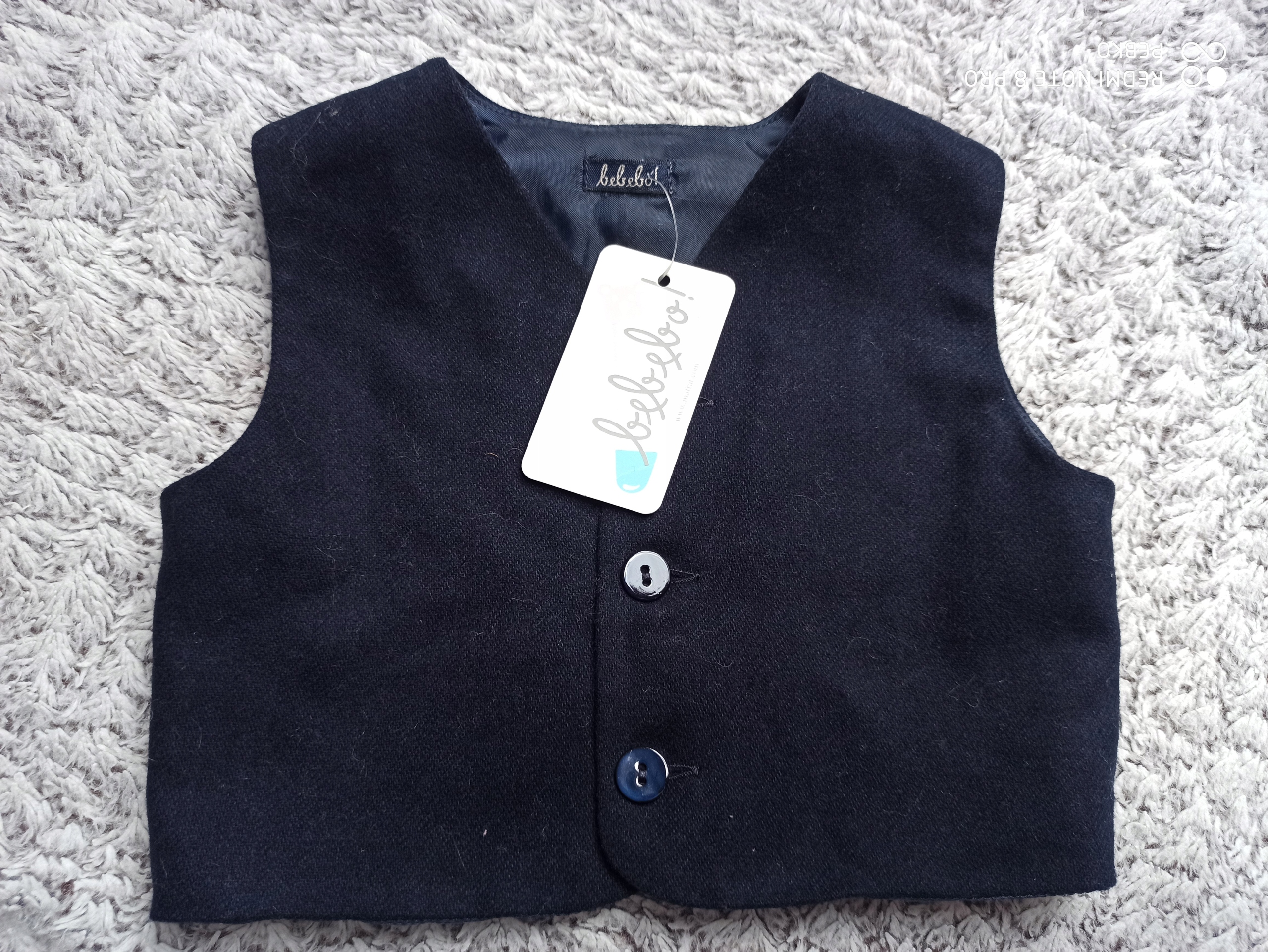 GRANATOWA CHŁOPIĘCA KAMIZELKA BEBEBO ITALY R 94