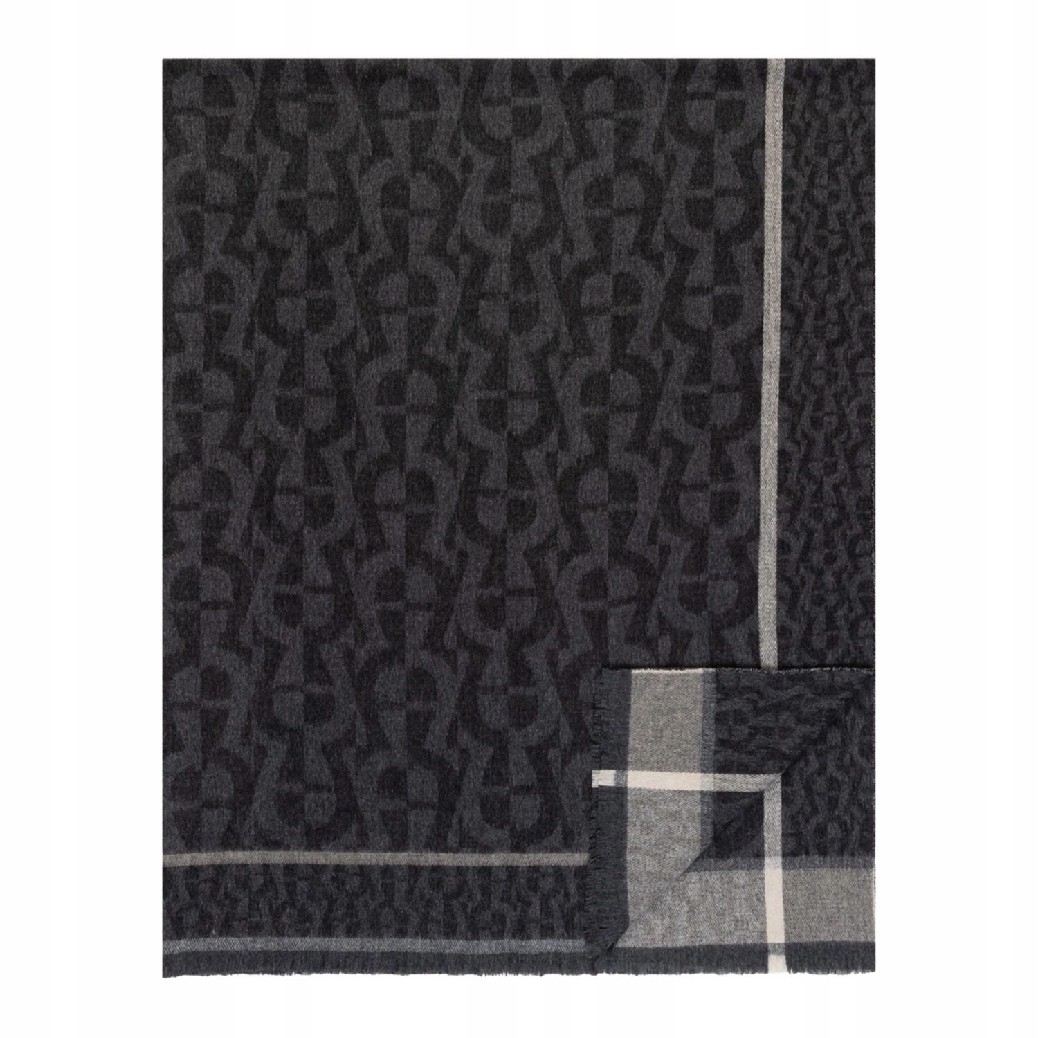 Vlnená deka Aigner Pled Lana premium grafitové logo teplá 155 x 200 cm