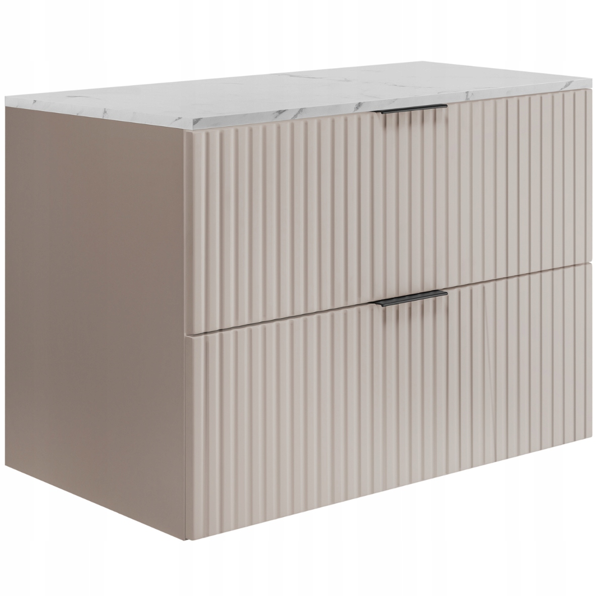 Koupelnová skříňka pod umyvadlo 60 Kašmír Ryflovaná přední strana Mramorová deska