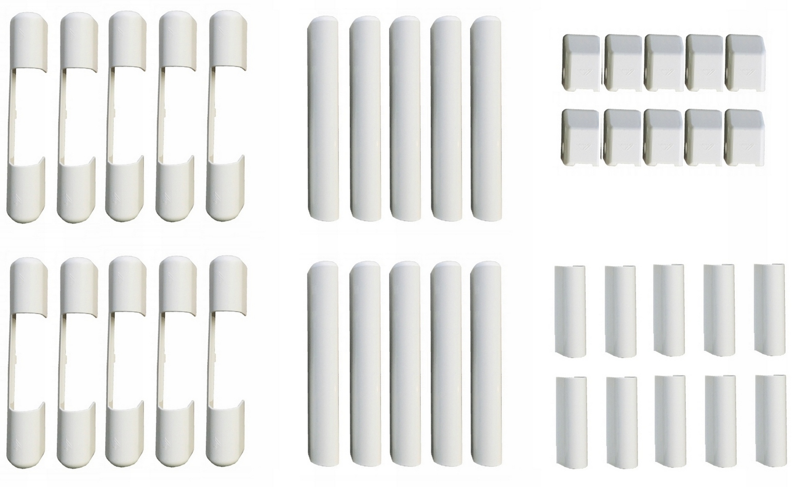 Krytky na závěsy 10 Kpl Roto pro okna z Pvc, bílá plastová okna, 40ks