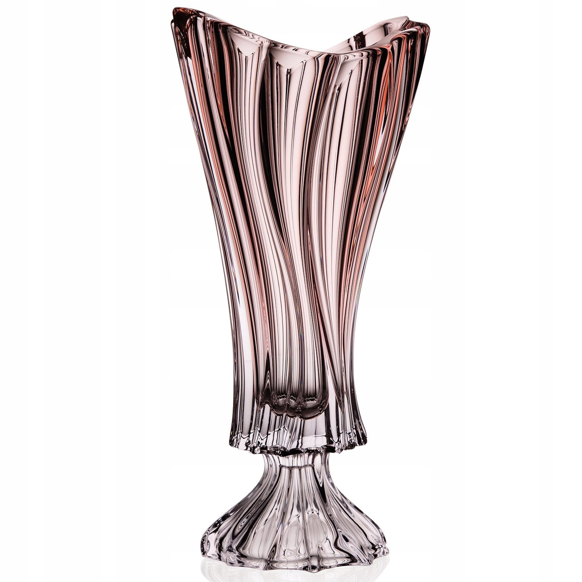 Aurum Crystal Plantica váza na nohe 40 cm Pink