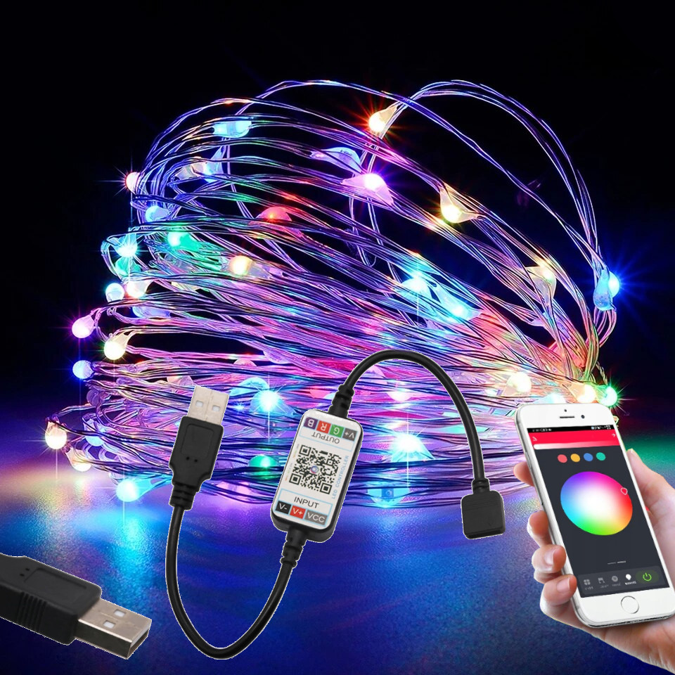 

Łańcuch świetlny 10m Rgb Multicolor Usb Smart